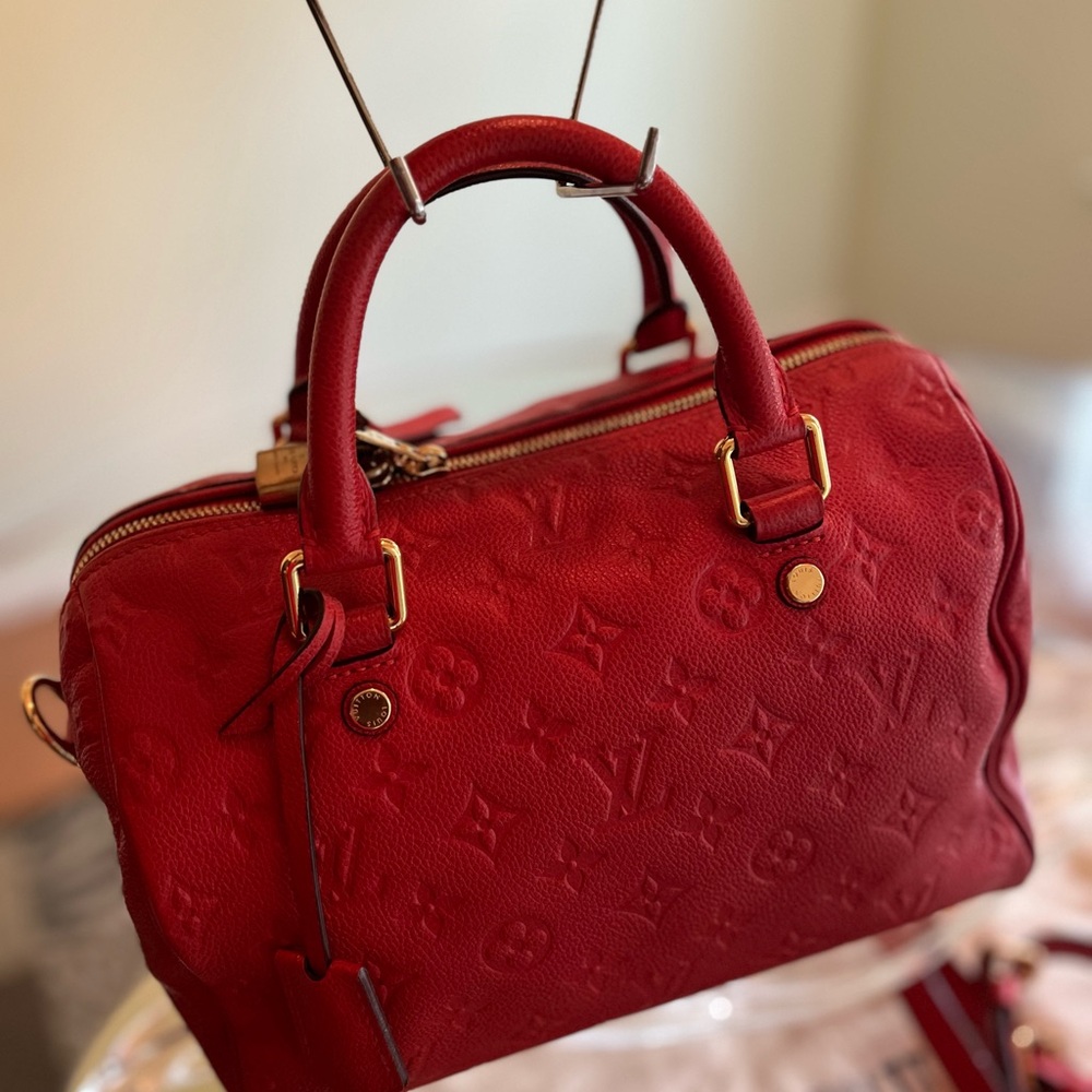 Louis Vuitton Red Emprinte Speedy Bag & Long Wallet - Picture 7 of 16